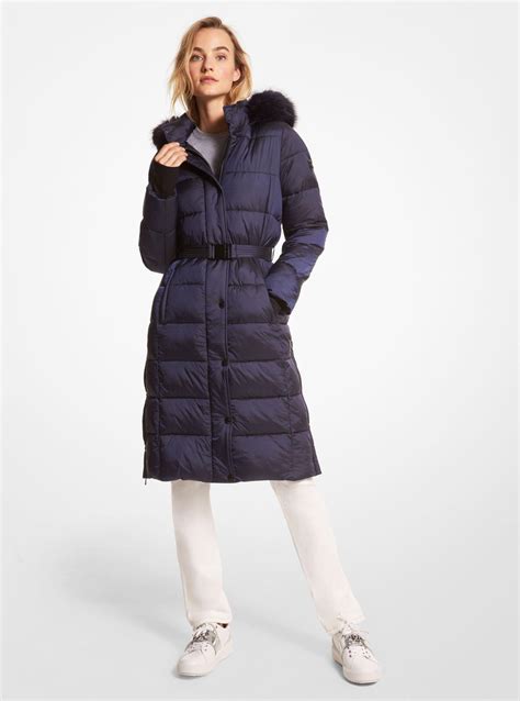 michael kors quilted puffer coat|Michael Kors navy puffer coat.